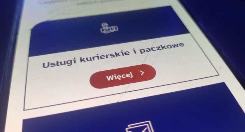 Strona Poczty Polskiej na telefonie