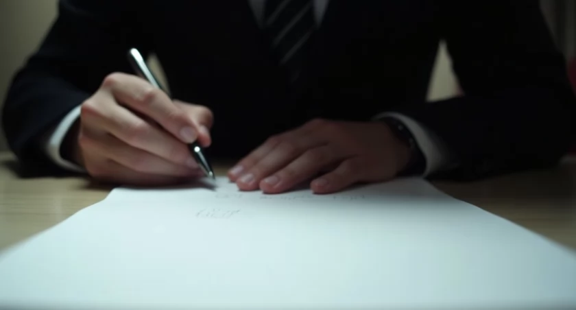 Maturzysta z długopisem w dłoni rozpoczyna egzamin