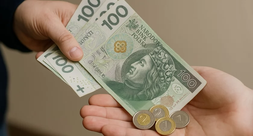 Pieniądze przekazywane z ręki do ręki 