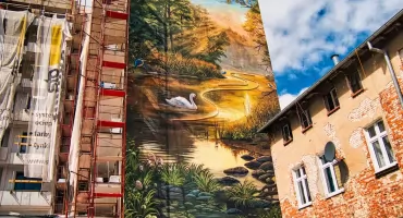 Podświetlany mural przy Fordońskiej na Nowych Horyzontach
